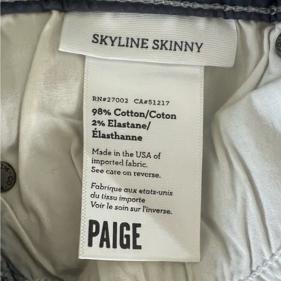 PAIGE Gray Skyline Skinny Jeans Size 30 - Picture 6 of 6